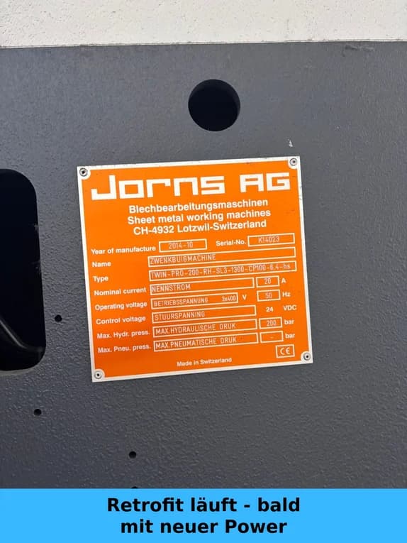 Doppelabkantmaschine Jorns TP200-RH-SL3-1300-CP100-6,4-hs