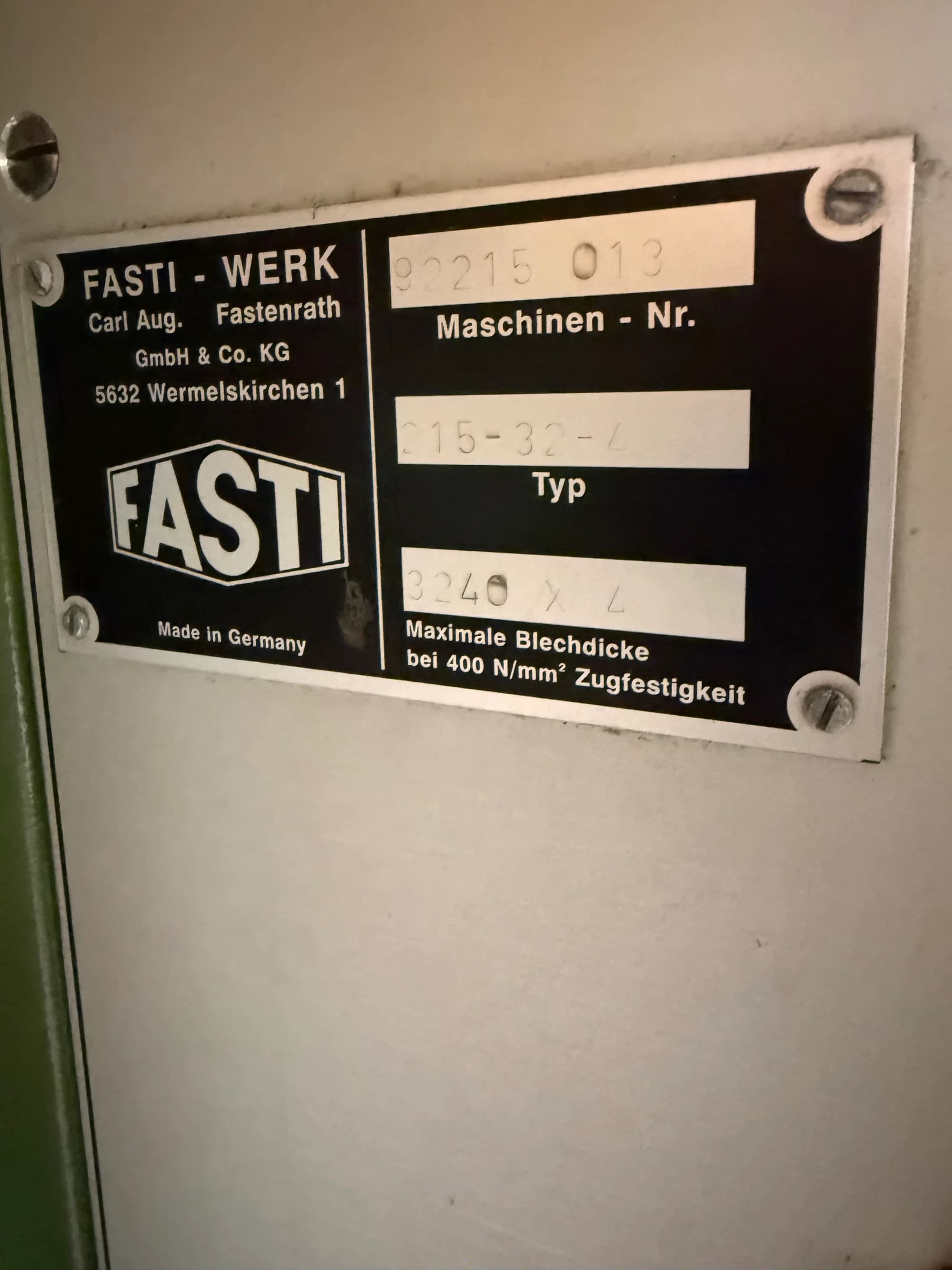 Schwenkbiegemaschine Fasti 215-32-4