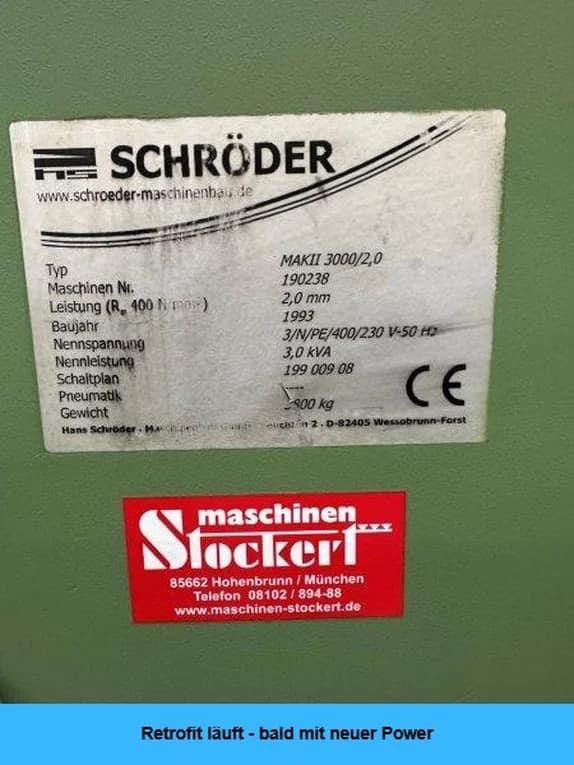 Schwenkbiegemaschine Schröder MAK II